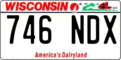 WI license plate 746NDX