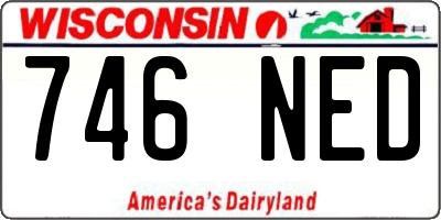WI license plate 746NED