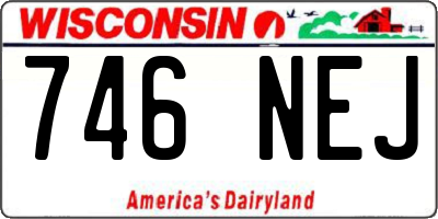 WI license plate 746NEJ