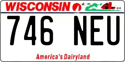 WI license plate 746NEU