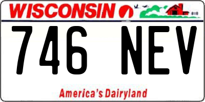 WI license plate 746NEV