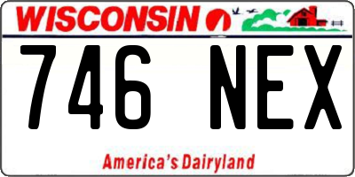 WI license plate 746NEX
