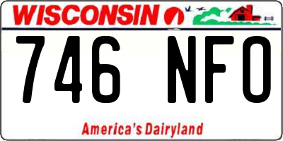 WI license plate 746NFO