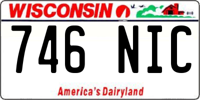 WI license plate 746NIC