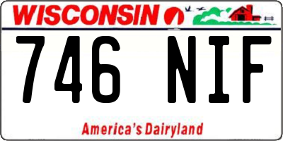 WI license plate 746NIF