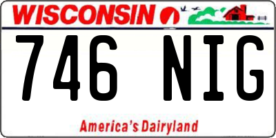WI license plate 746NIG