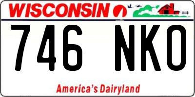 WI license plate 746NKO