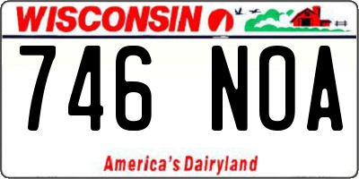 WI license plate 746NOA