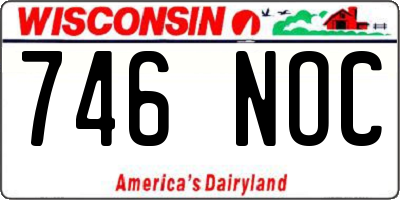 WI license plate 746NOC