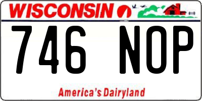 WI license plate 746NOP