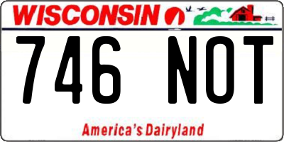 WI license plate 746NOT