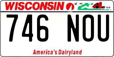 WI license plate 746NOU