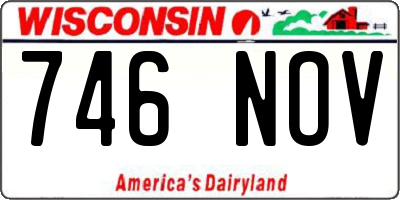 WI license plate 746NOV