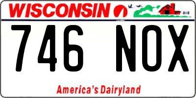 WI license plate 746NOX