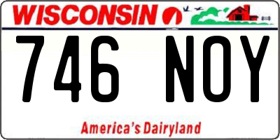 WI license plate 746NOY