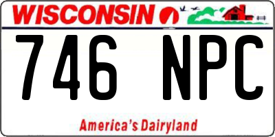 WI license plate 746NPC