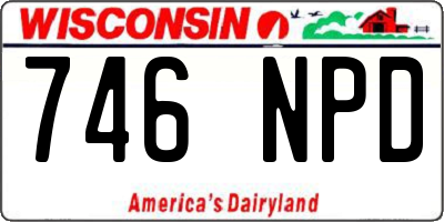 WI license plate 746NPD