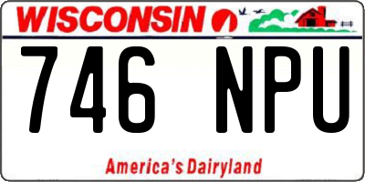 WI license plate 746NPU
