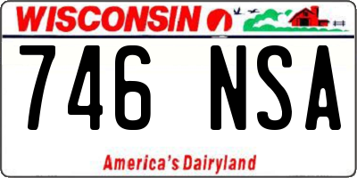 WI license plate 746NSA