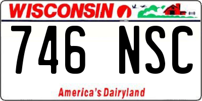 WI license plate 746NSC