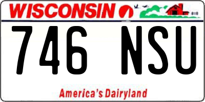 WI license plate 746NSU