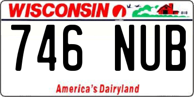 WI license plate 746NUB