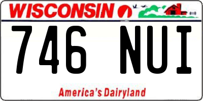 WI license plate 746NUI