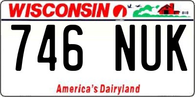 WI license plate 746NUK