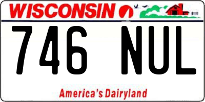 WI license plate 746NUL