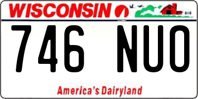 WI license plate 746NUO