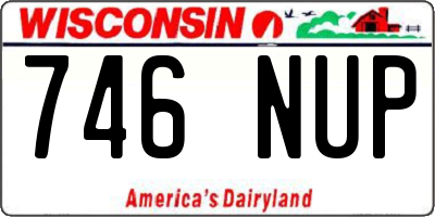 WI license plate 746NUP