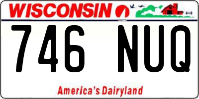 WI license plate 746NUQ