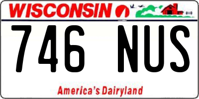 WI license plate 746NUS