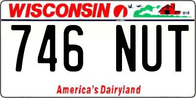 WI license plate 746NUT