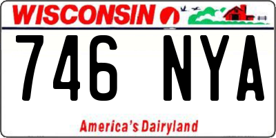 WI license plate 746NYA
