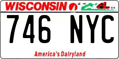 WI license plate 746NYC