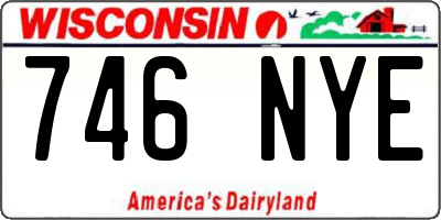 WI license plate 746NYE