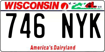 WI license plate 746NYK