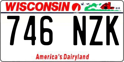 WI license plate 746NZK