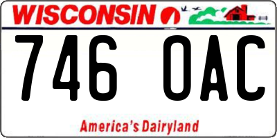 WI license plate 746OAC