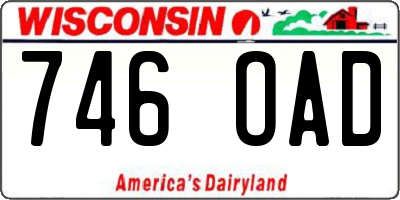 WI license plate 746OAD