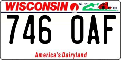 WI license plate 746OAF