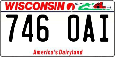 WI license plate 746OAI