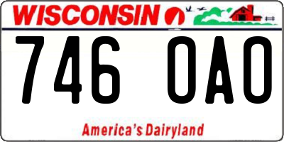 WI license plate 746OAO
