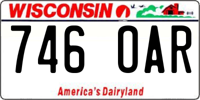 WI license plate 746OAR
