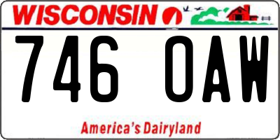 WI license plate 746OAW