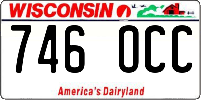 WI license plate 746OCC