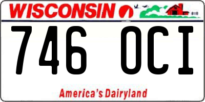 WI license plate 746OCI