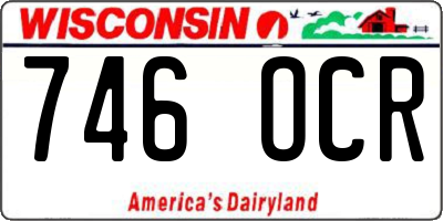 WI license plate 746OCR