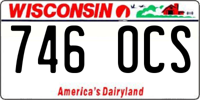 WI license plate 746OCS